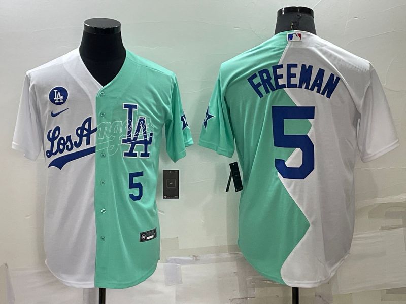 Cheap Men Los Angeles Dodgers 5 Freeman green white Nike 2022 MLB Jerseys
